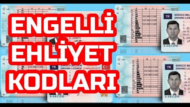 Engelli Ehliyet Kodları